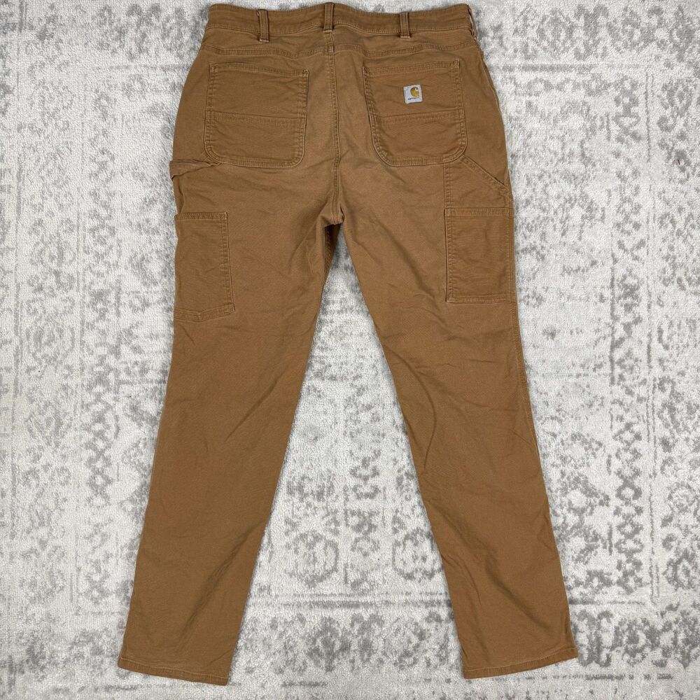 Carhartt Rugged Flex Canvas Work Pants Regular Relaxed Brown BN5113-W Size 12